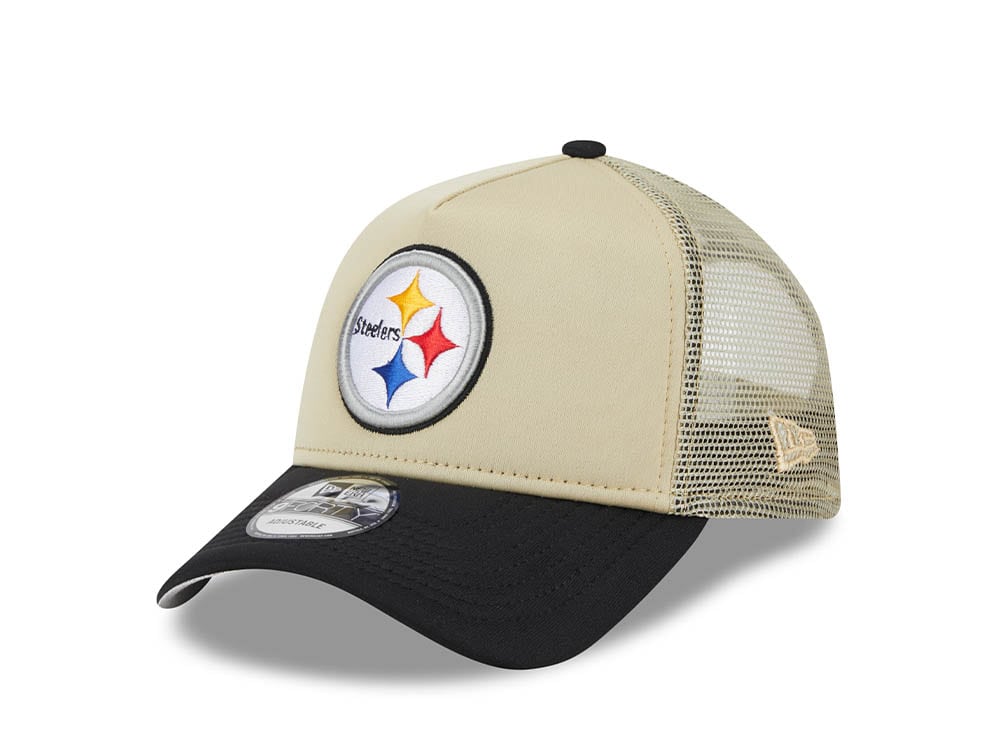 New Era Pittsburgh Steelers Gold All Day 9Forty A Frame Trucker Snapback Hat