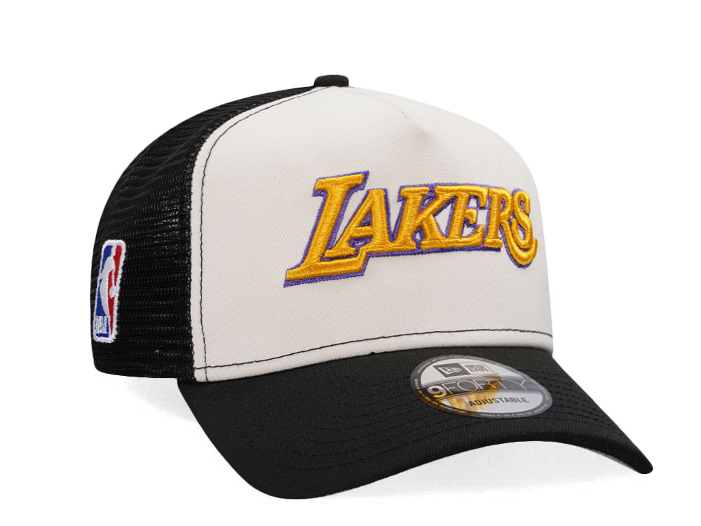 New Era Los Angeles Lakers Chrome Black Edition Trucker A Frame Snapback Hat