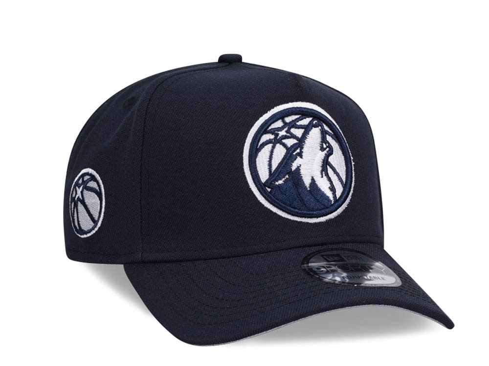 New Era Minnesota Timberwolves Navy Classic Edition 9Forty A Frame Snapback Hat