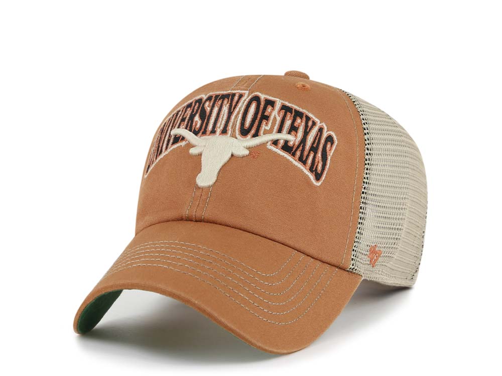 47Brand Texas Longhorns Burnt Orange Trucker Clean Up Snapback Hat