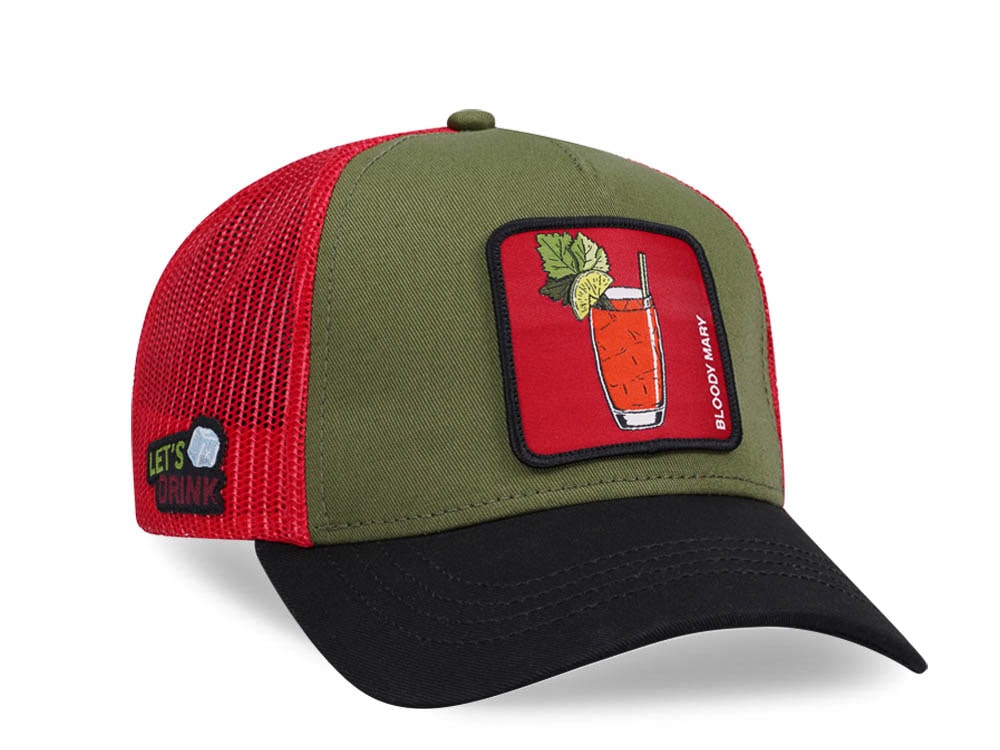 Capslab Cocktails Bloody Mary Green Black Red Trucker Snapback Hat