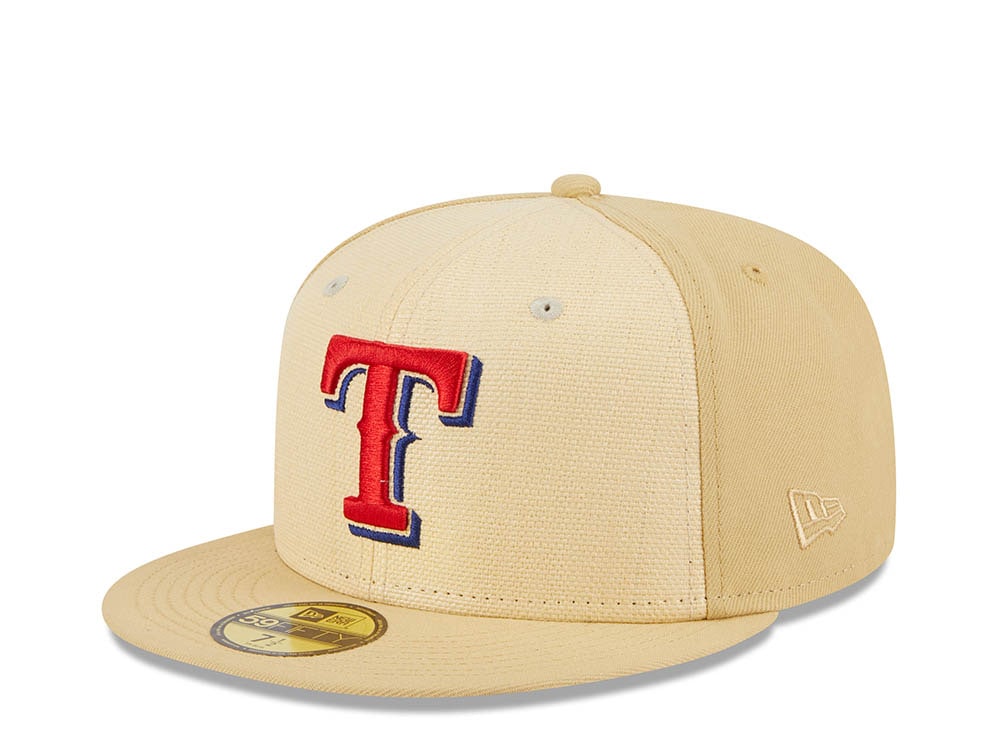 New Era Texas Rangers Vegas Gold Collection 40th Anniversary Patch 59Fifty  Fitted Hat Tan/Grey Men's - US
