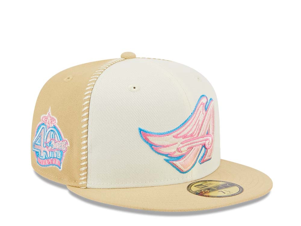 New Era Anaheim Angels Raffia Front 59FIFTY Hat (60417745) Vegas Gold / 7 3/4