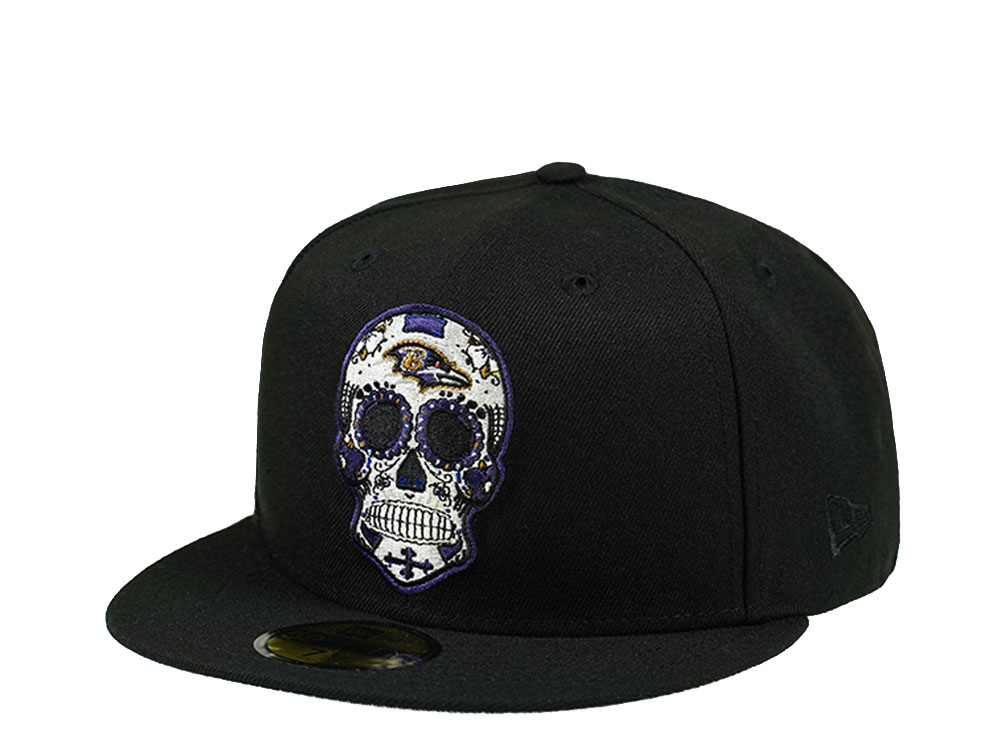 New Era Baltimore Ravens Skull Edition 59Fifty Fitted Cap ...
