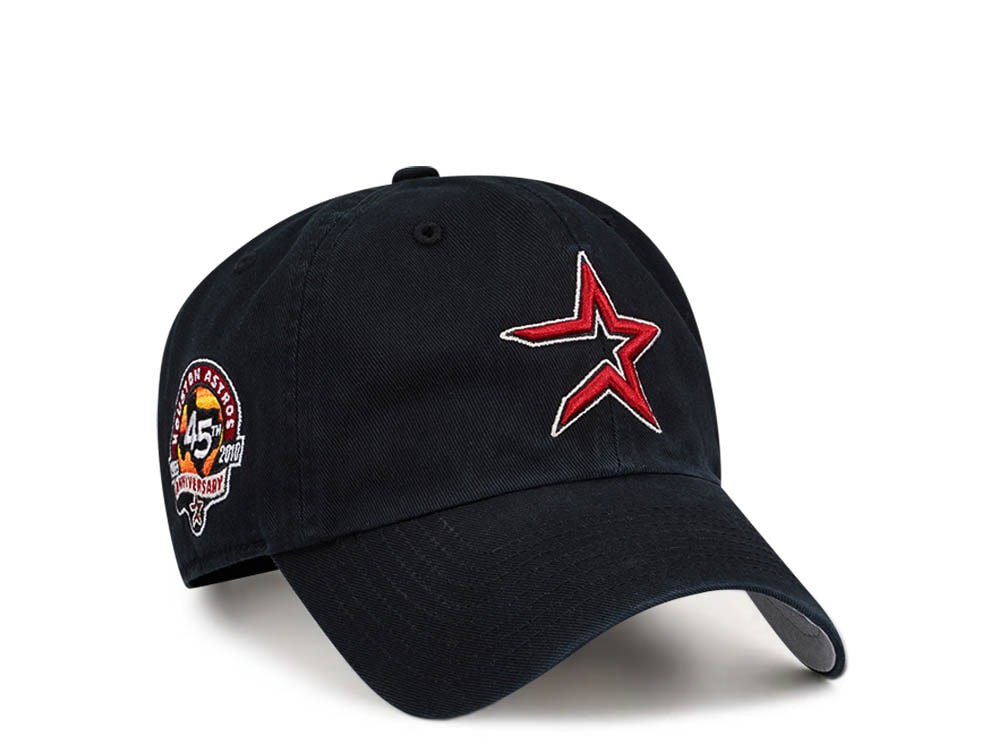 47Brand Houston Astros 45th Anniversary Black Clean Up Strapback Hat, 47  BRAND HATS, CAPS