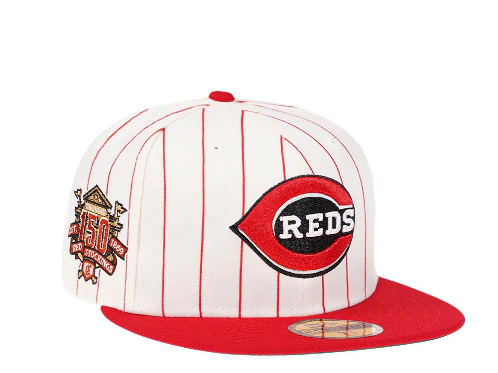Cincinnati Reds New Era White Logo 59FIFTY Fitted Hat - Red