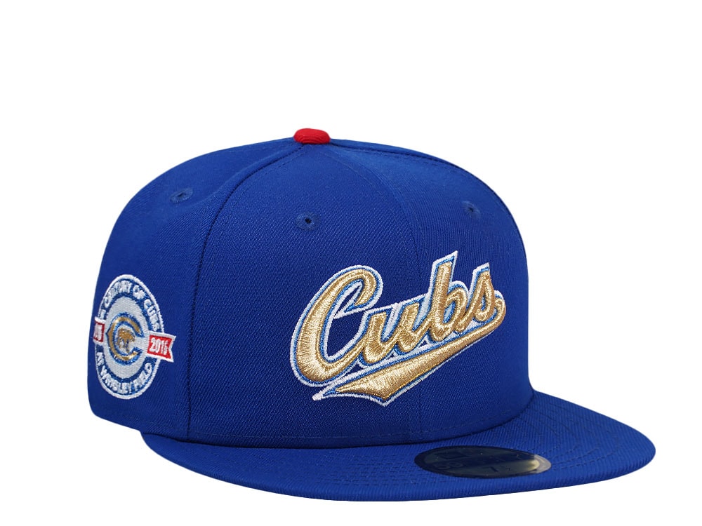New Era Chicago Cubs Wrigley Field Anniversary Royal Gold Edition 59Fifty  Fitted Hat, EXCLUSIVE HATS, CAPS