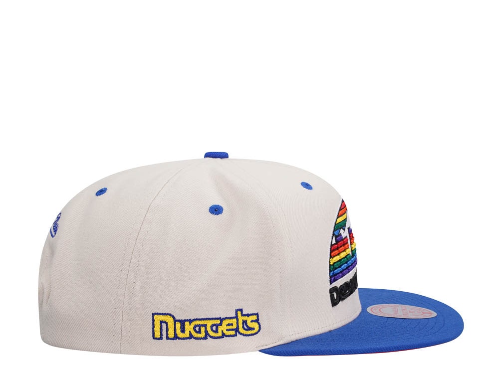Men's Mitchell & Ness White Denver Nuggets Oh Word Pro Snapback Hat