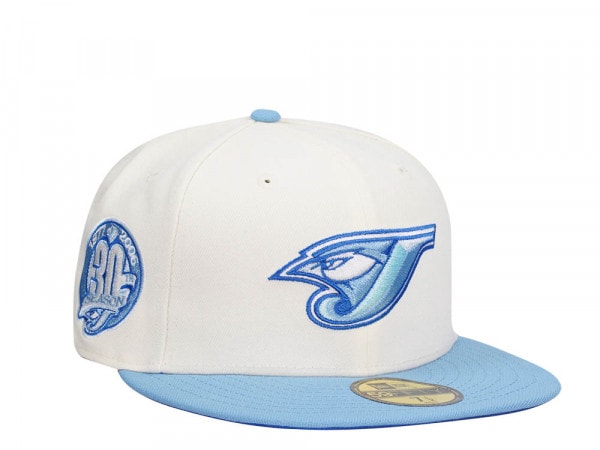 New Era Toronto Blue Jays 30th Anniversary Chrome Ice Two Tone Edition  59Fifty Fitted Hat, EXCLUSIVE HATS, CAPS