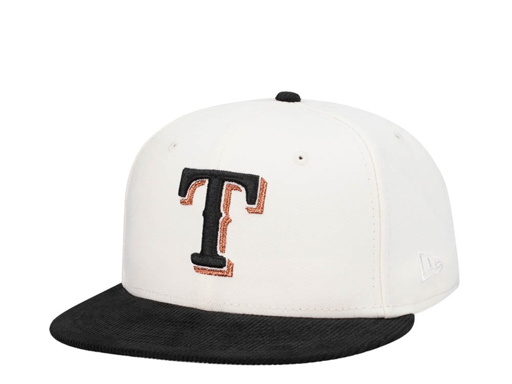 New Era Texas Rangers Cream Cord Brim Prime Edition 59Fifty Fitted Hat