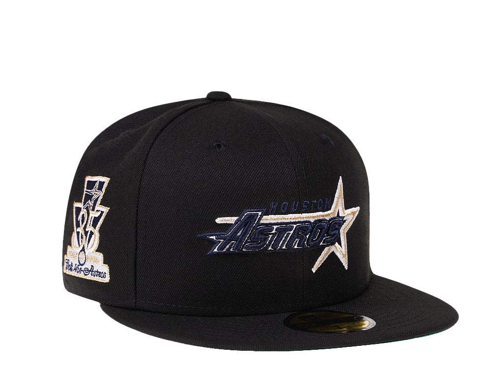 New Era Houston Astros Black 35th Anniversary Black Throwback Edition  59Fifty Fitted Hat, EXCLUSIVE HATS, CAPS